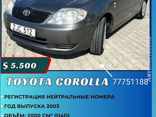 Vând Toyota Corolla, 2003, diesel, manuala. Piata auto Pridnestrovie, Tiraspol. AutoMotoPMR.